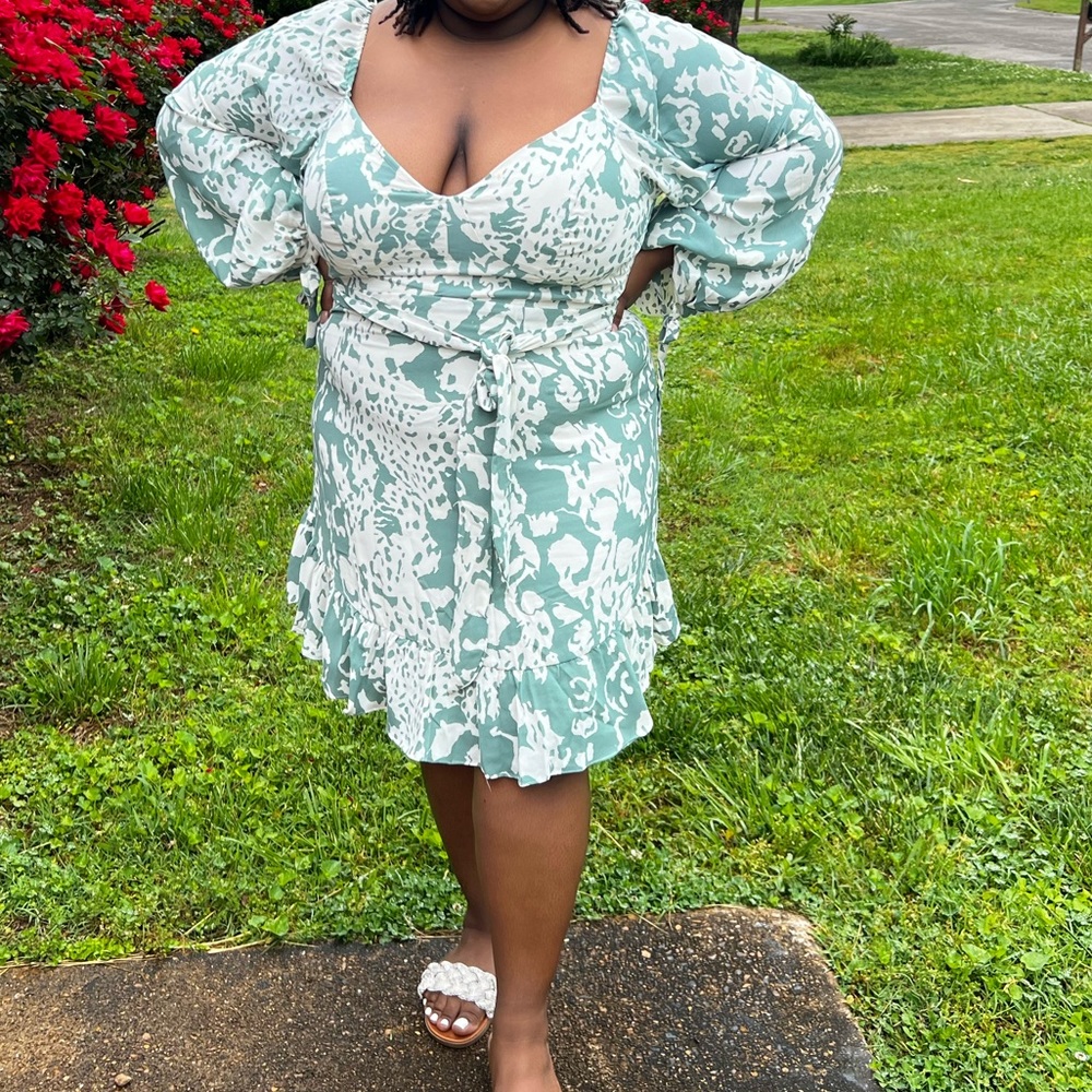 Mint Green and white Dress